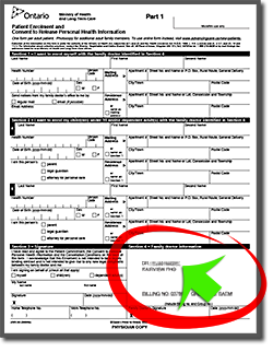 image of enrollment form with link