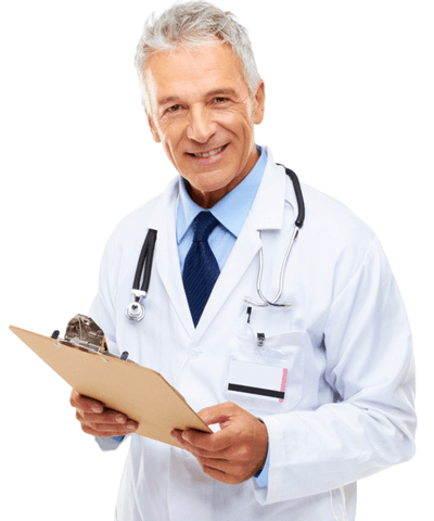 image of doctor with clipboard