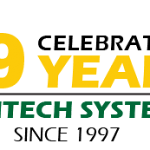 Logo that reads, "Celebrating 19 years," Digitech Systems, Since 1997