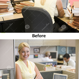 businesswoman-cubicle-5934163 before and after