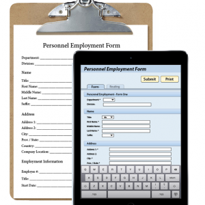 ipad-air-select-gray-w-handmade-eform with clipboard and paper