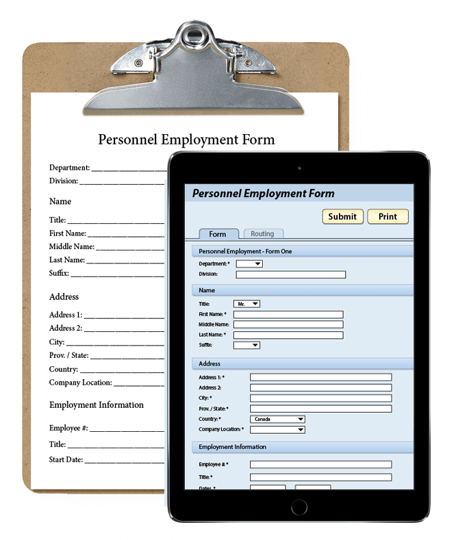 Document Management through Eforms