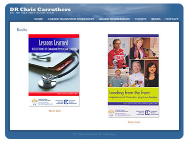 Screen capture and link to Dr. Chris Carruther's website